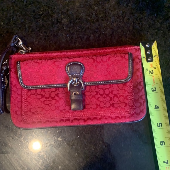 Red and black Coach wristlet - Picture 4 of 5